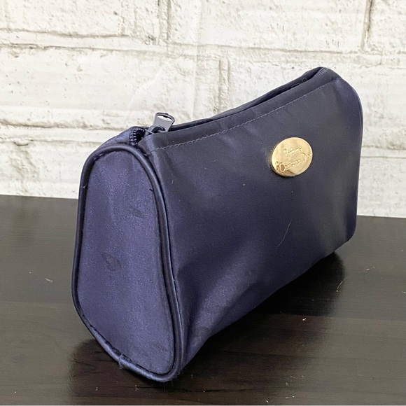 CHRISTIAN DIOR Parfums Navy Satin Cosmetic Case Travel Pouch Bag - Picture 2 of 11